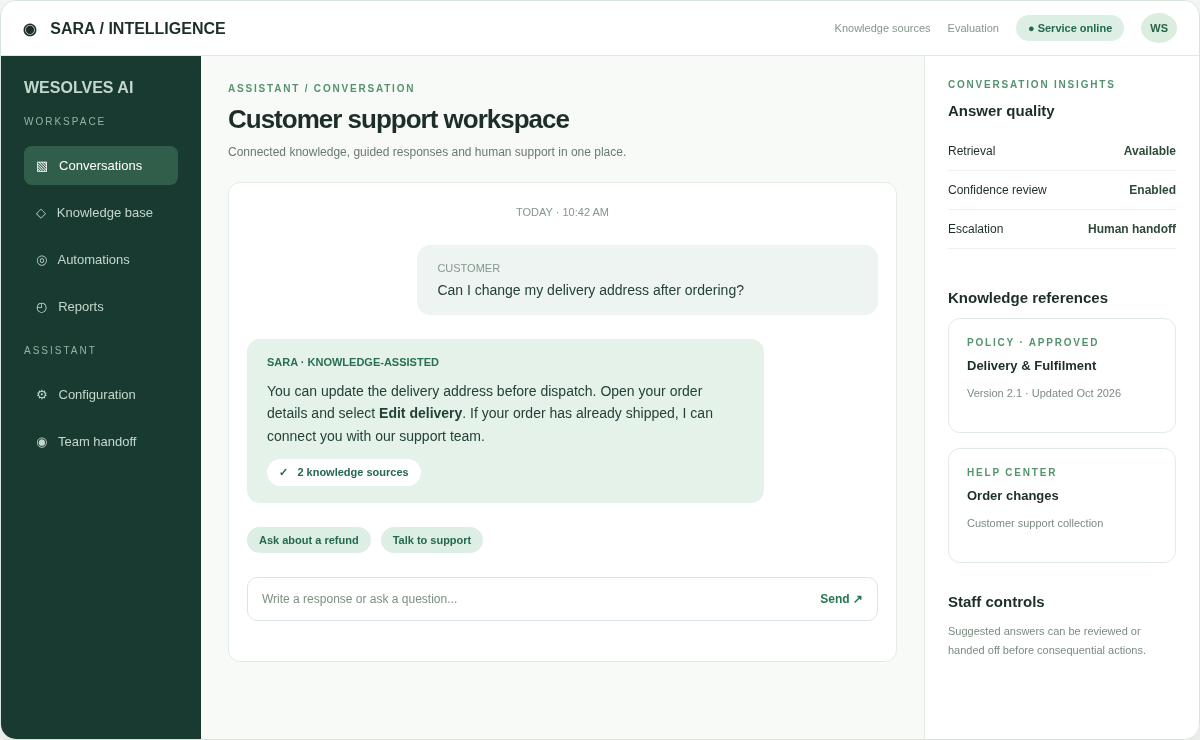AI customer service workspace product study