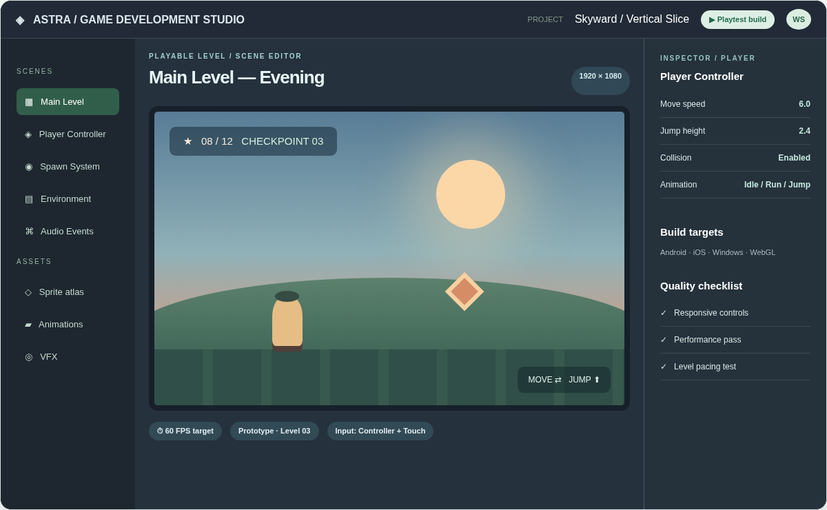 Custom game development editor and playable level interface study